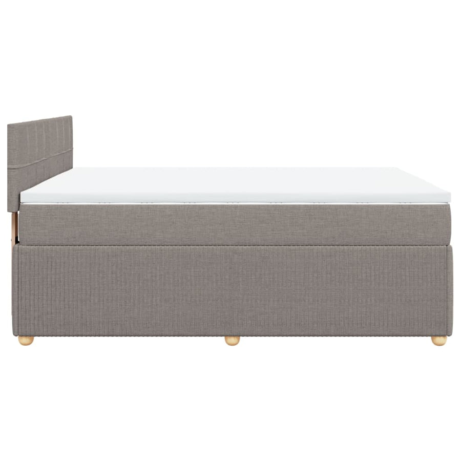 Boxspring met matras stof taupe 140x190 cm