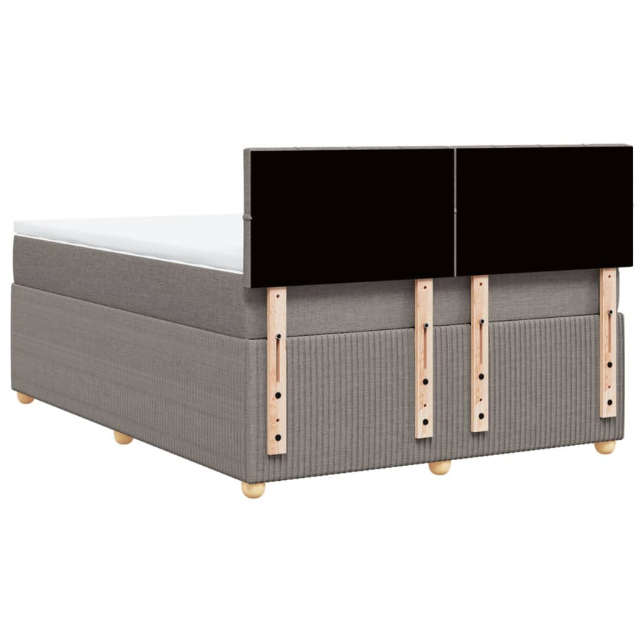 Boxspring met matras stof taupe 140x190 cm