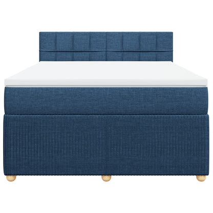 Boxspring met matras stof blauw 140x190 cm