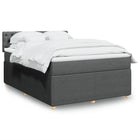 Boxspring met matras 140x190 cm donkergrijs