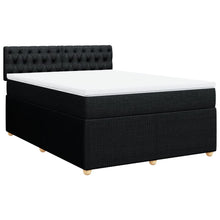 Boxspring met matras stof zwart 140x190 cm