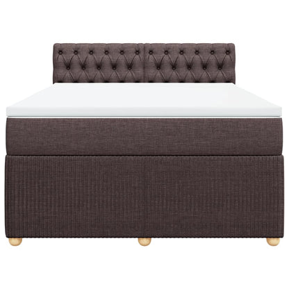 Boxspring met matras stof donkerbruin 140x190 cm