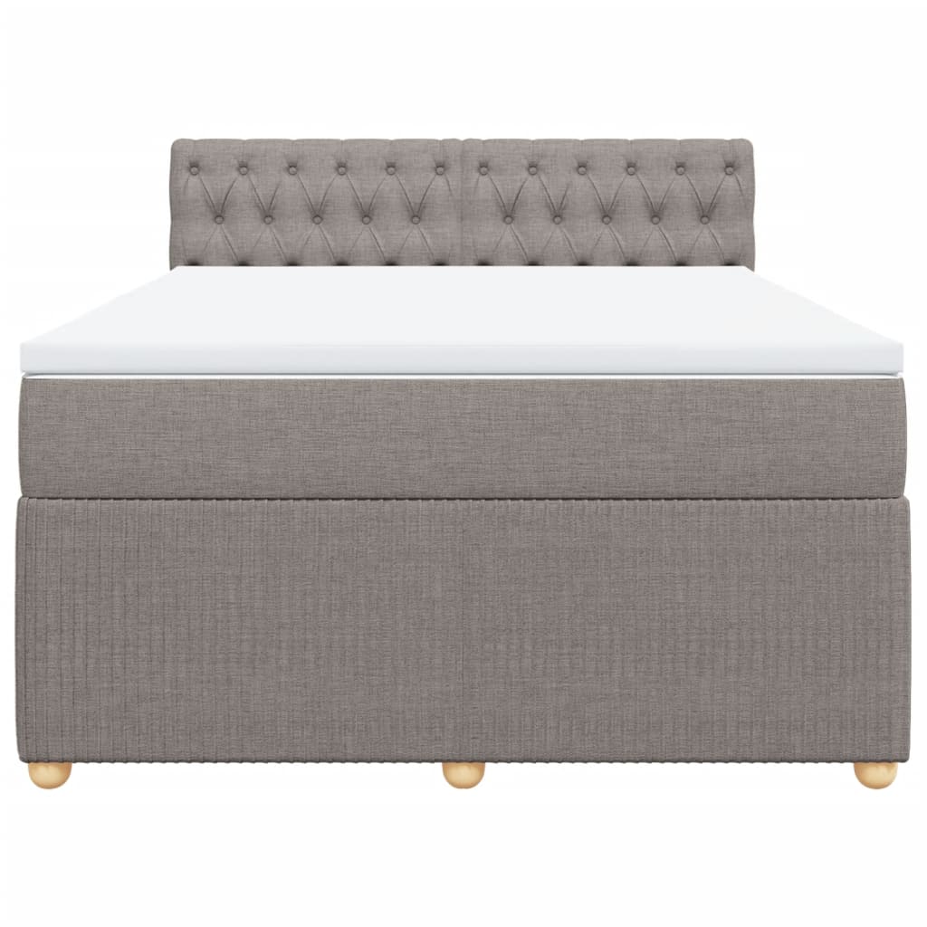 Boxspring met matras stof taupe 140x190 cm