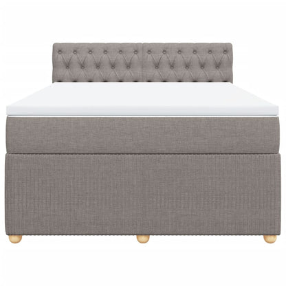 Boxspring met matras stof taupe 140x190 cm