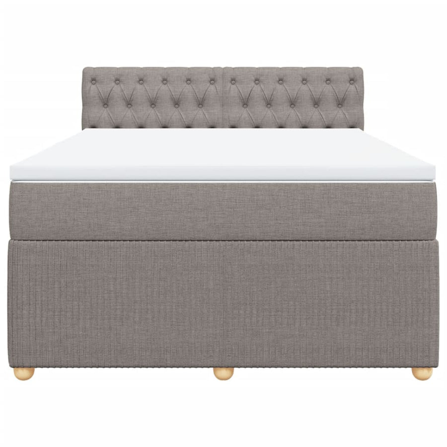 Boxspring met matras stof taupe 140x190 cm