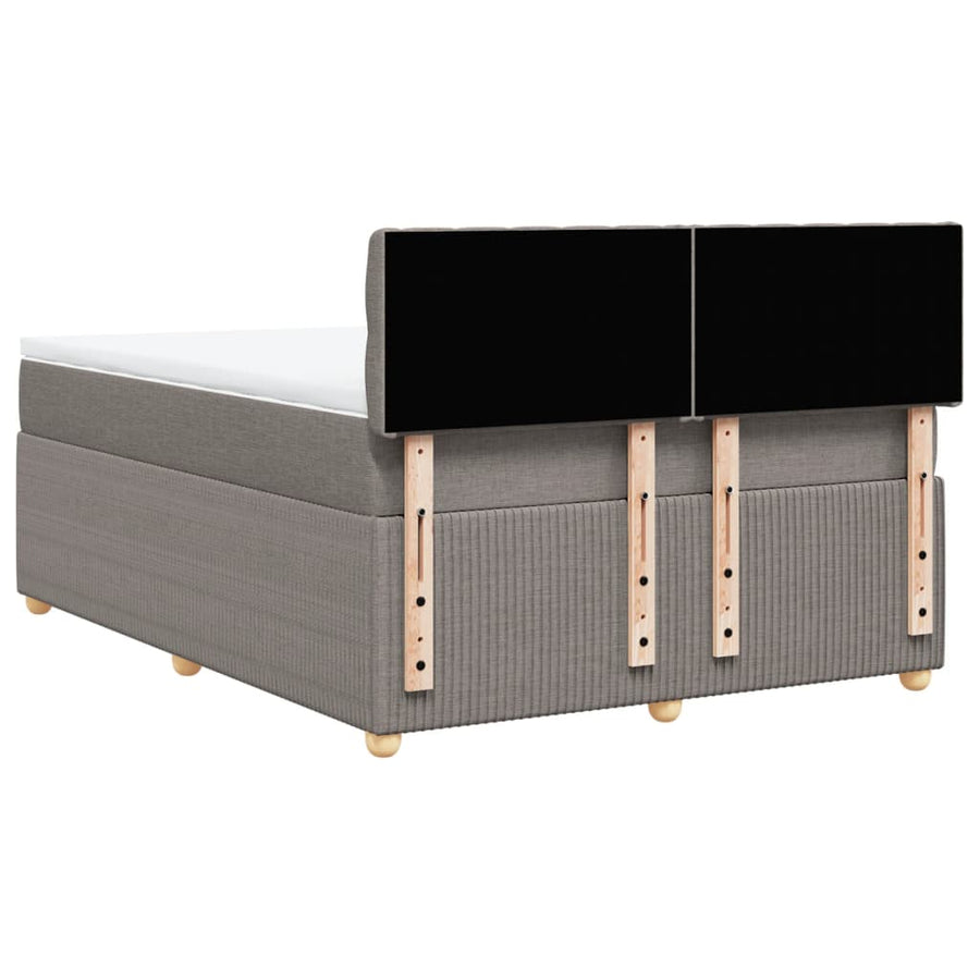 Boxspring met matras stof taupe 140x190 cm