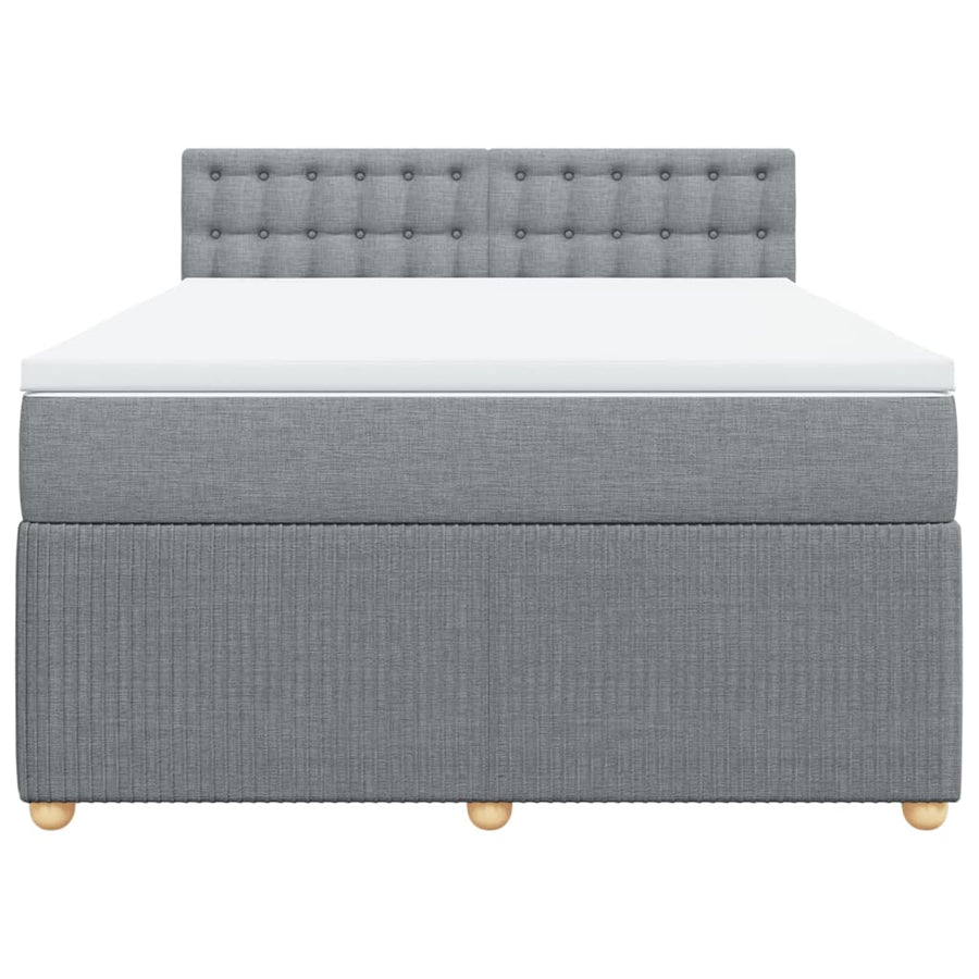 Boxspring met matras stof lichtgrijs 140x190 cm