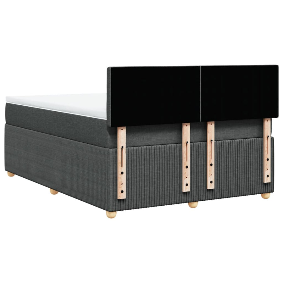 Boxspring met matras stof donkergrijs 140x190 cm