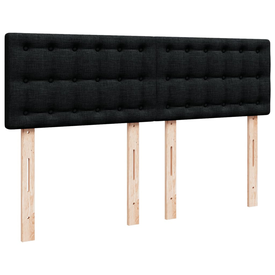Boxspring met matras stof zwart 140x190 cm