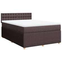 Boxspring met matras stof donkerbruin 140x190 cm