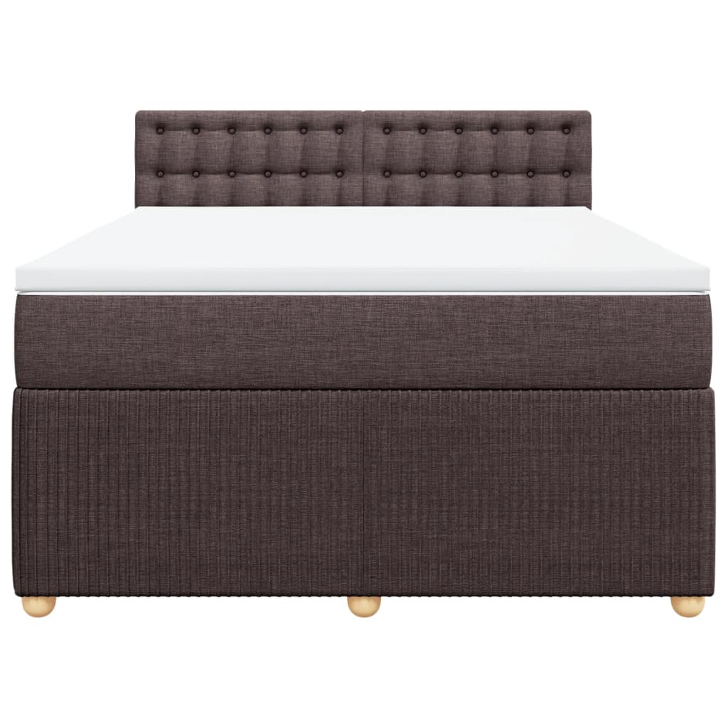 Boxspring met matras stof donkerbruin 140x190 cm