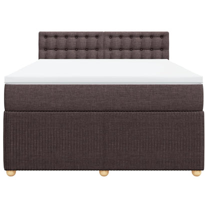 Boxspring met matras stof donkerbruin 140x190 cm