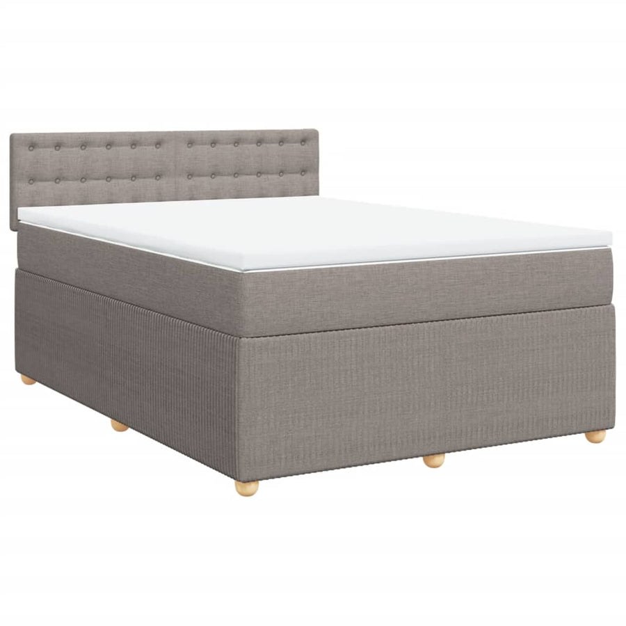 Boxspring met matras stof taupe 140x190 cm