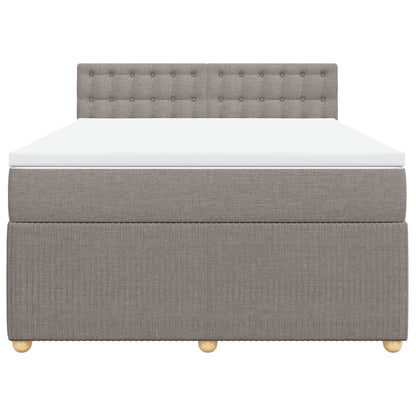 Boxspring met matras stof taupe 140x190 cm
