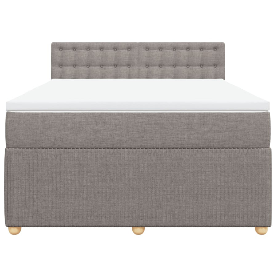 Boxspring met matras stof taupe 140x190 cm