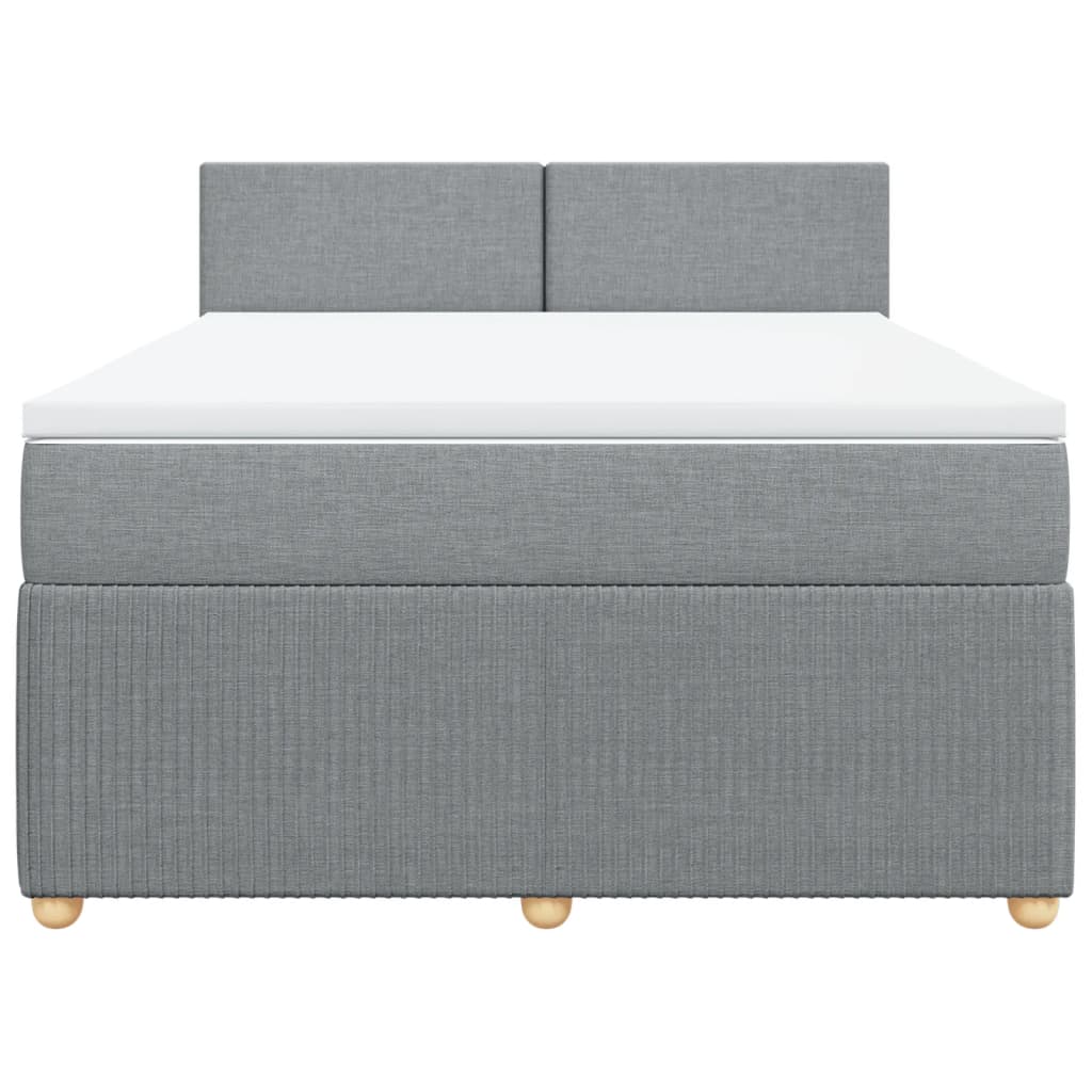 Boxspring met matras stof lichtgrijs 140x200 cm
