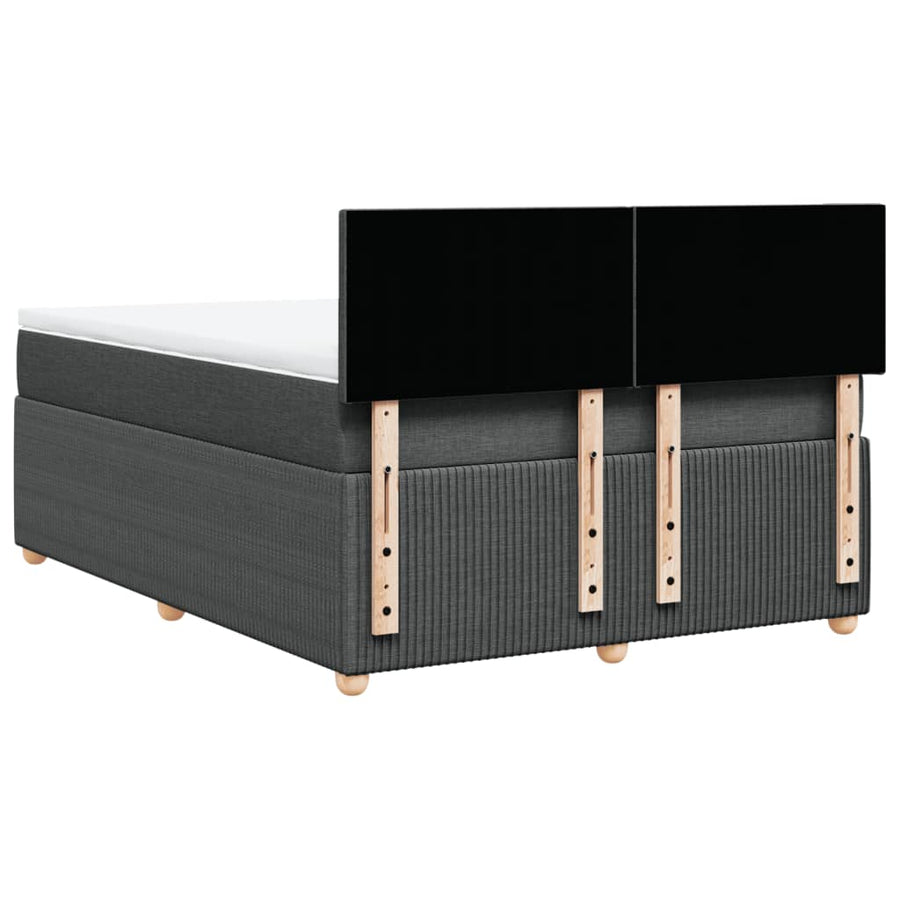 Boxspring met matras stof donkergrijs 140x200 cm