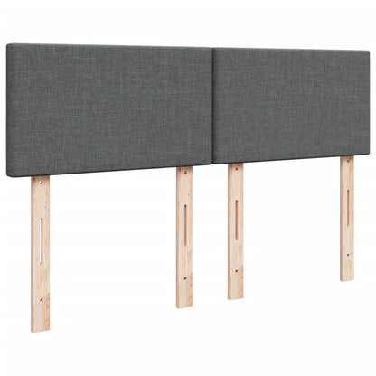 Boxspring met matras stof donkergrijs 140x200 cm