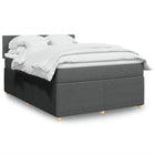 Boxspring met matras 140x200 cm donkergrijs