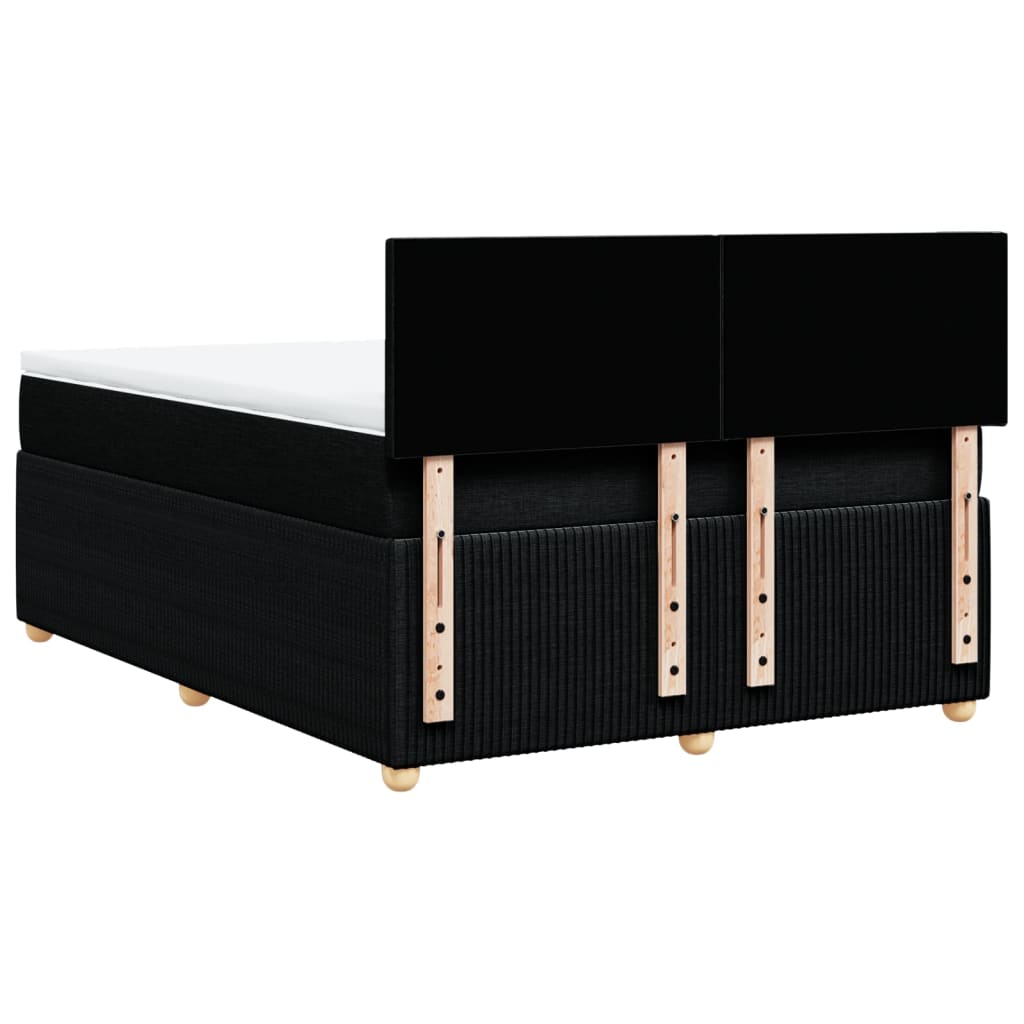 Boxspring met matras stof zwart 140x200 cm