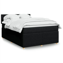 Boxspring met matras stof zwart 140x200 cm