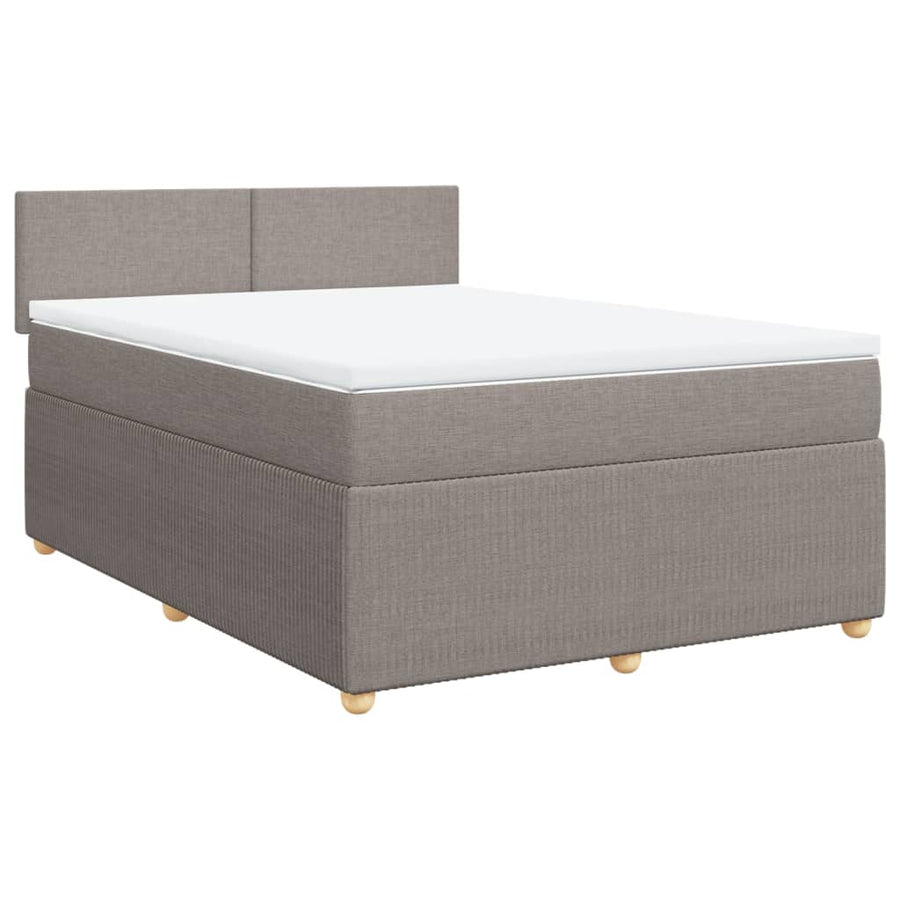 Boxspring met matras stof taupe 140x200 cm