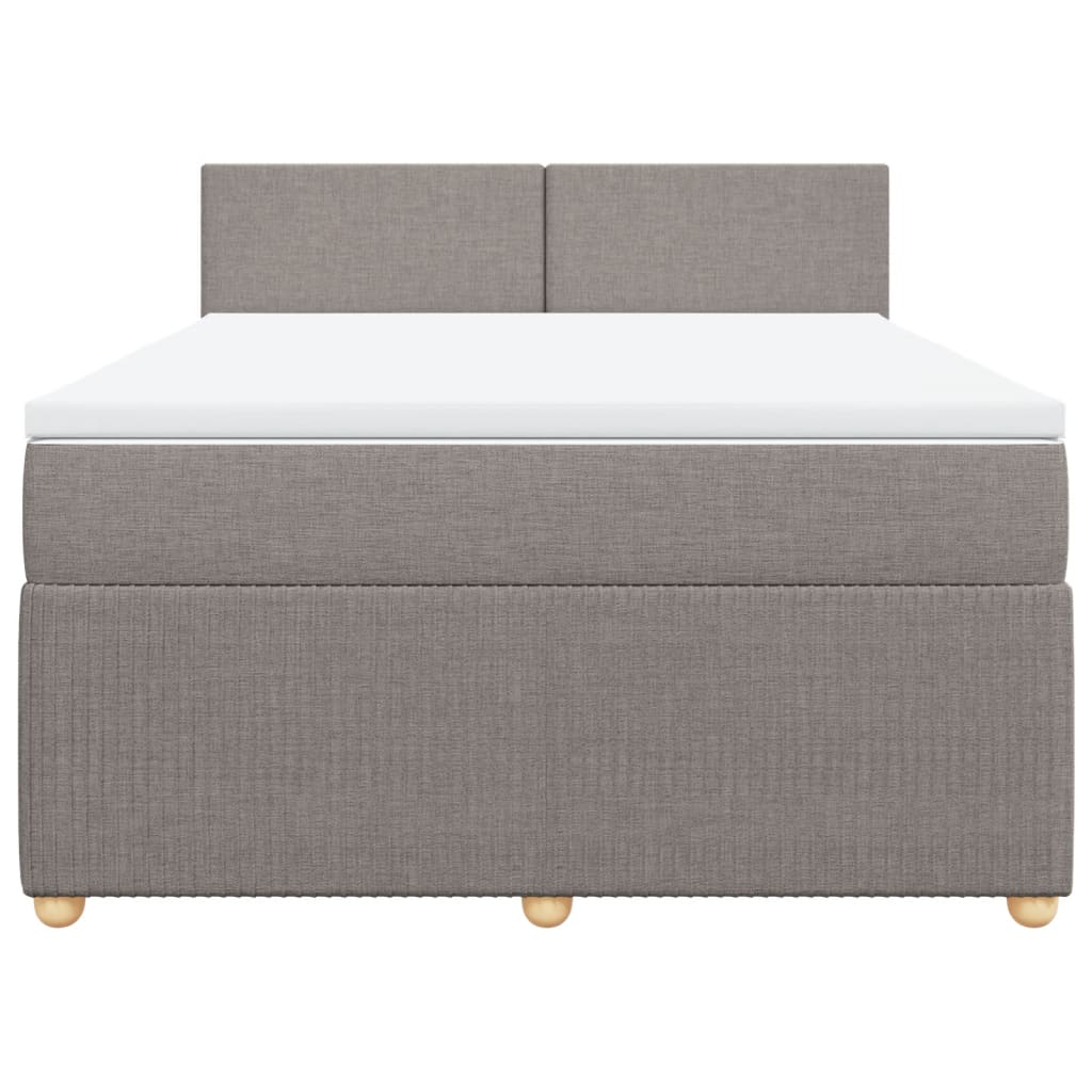 Boxspring met matras stof taupe 140x200 cm