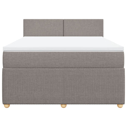 Boxspring met matras stof taupe 140x200 cm