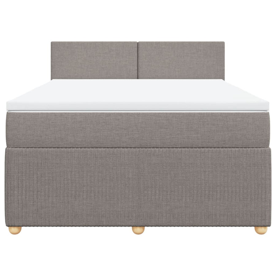Boxspring met matras stof taupe 140x200 cm