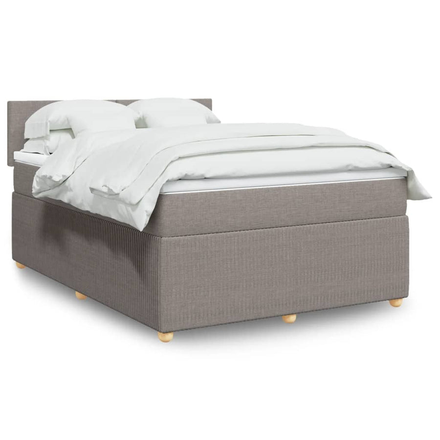 Boxspring met matras stof taupe 140x200 cm