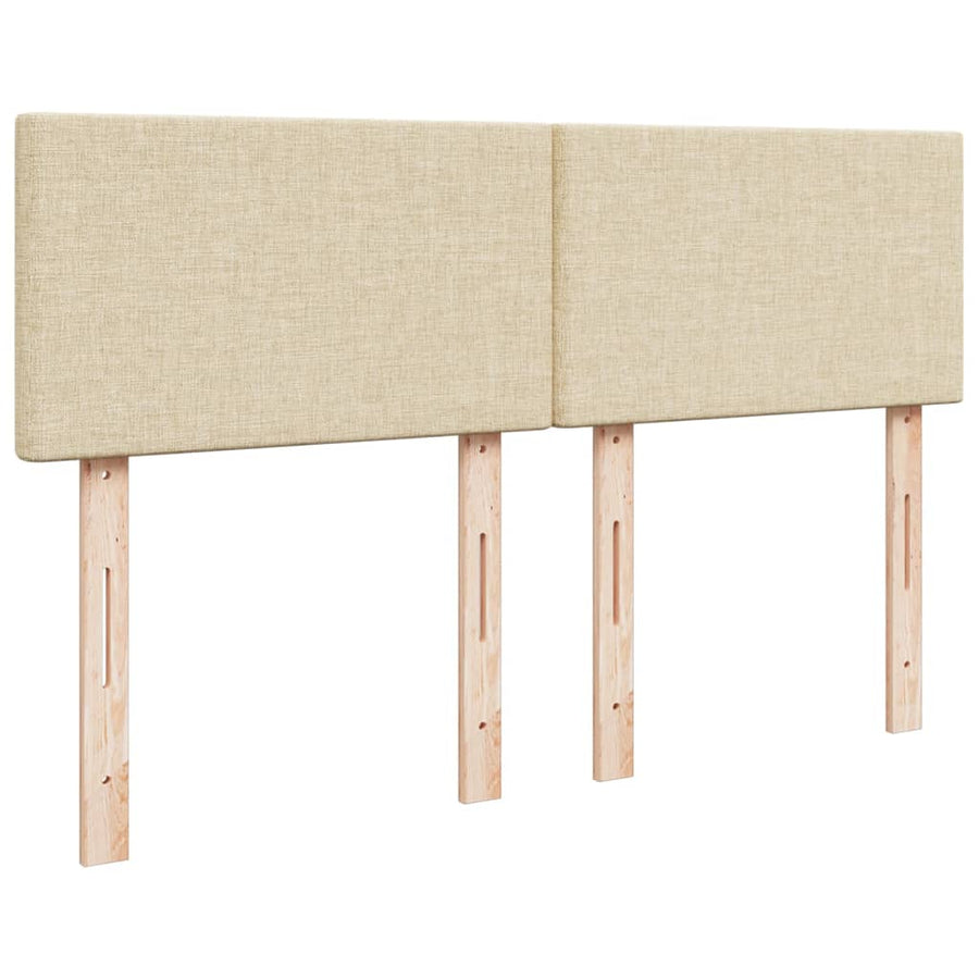 Boxspring met matras stof crèmekleurig 140x200 cm