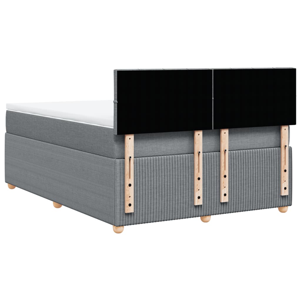 Boxspring met matras stof lichtgrijs 140x200 cm