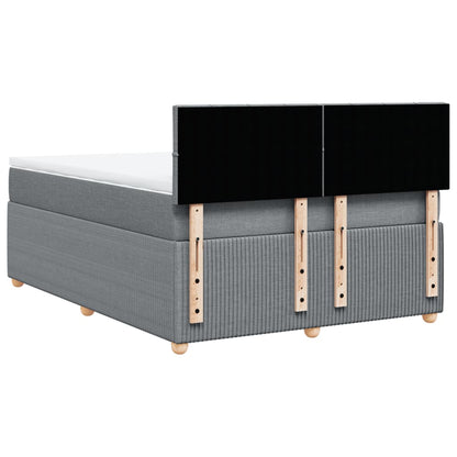 Boxspring met matras stof lichtgrijs 140x200 cm