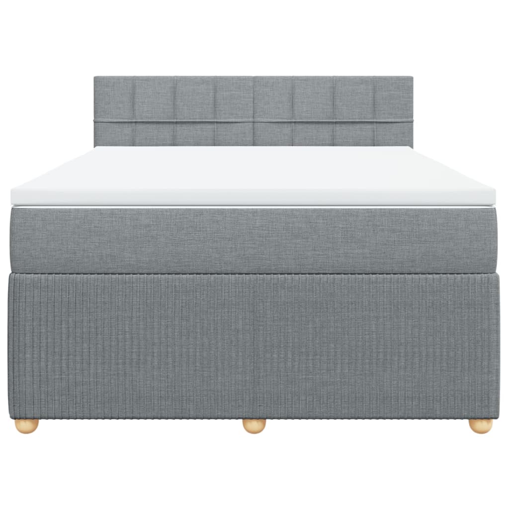 Boxspring met matras stof lichtgrijs 140x200 cm