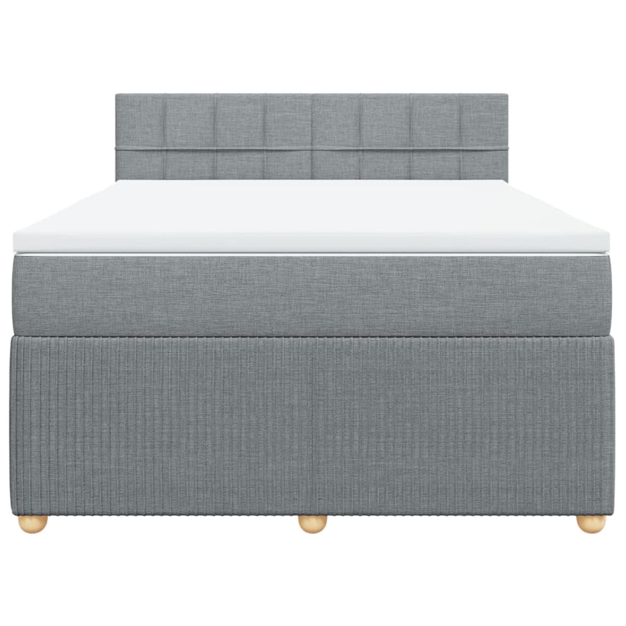 Boxspring met matras stof lichtgrijs 140x200 cm
