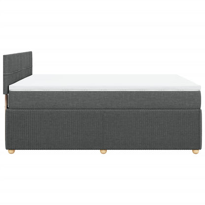 Boxspring met matras stof donkergrijs 140x200 cm