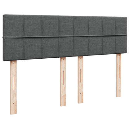 Boxspring met matras stof donkergrijs 140x200 cm