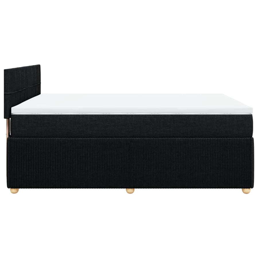 Boxspring met matras stof zwart 140x200 cm