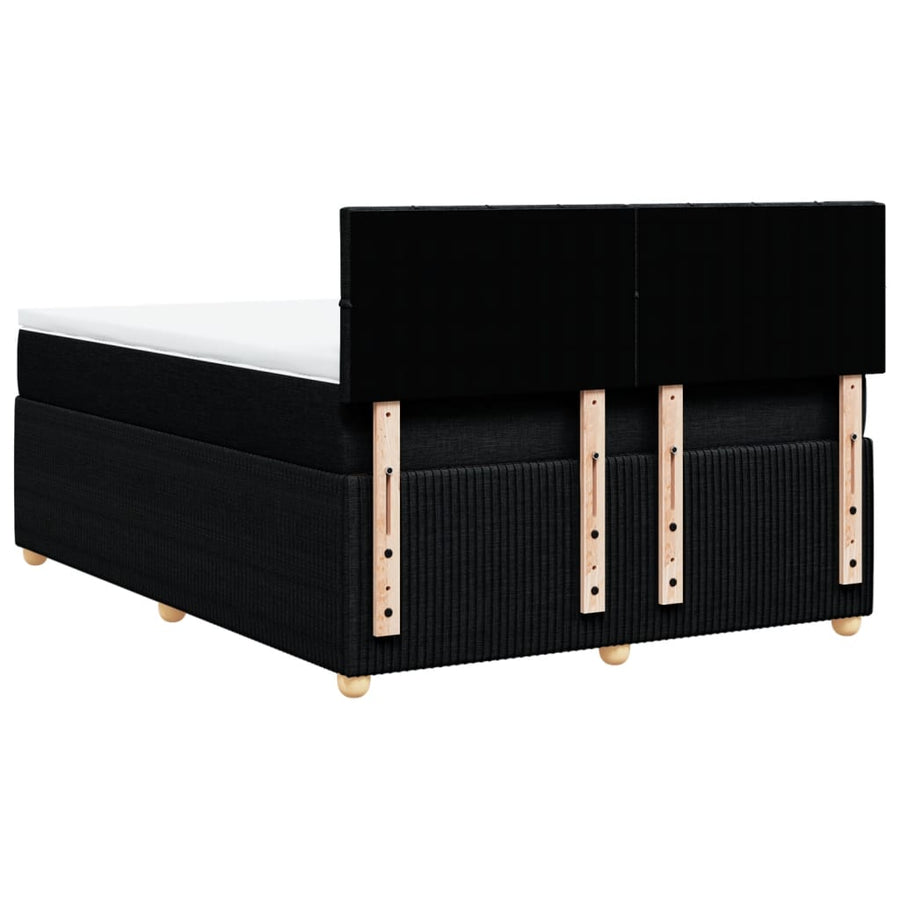 Boxspring met matras stof zwart 140x200 cm