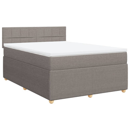 Boxspring met matras stof taupe 140x200 cm