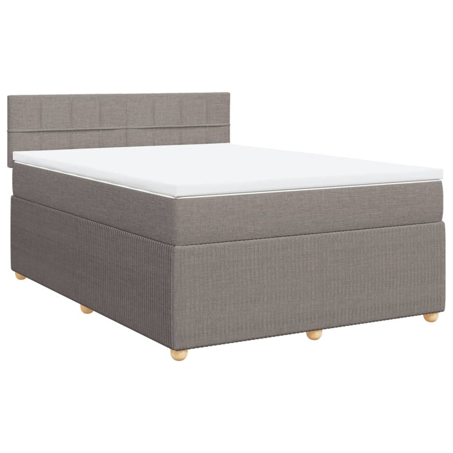 Boxspring met matras stof taupe 140x200 cm