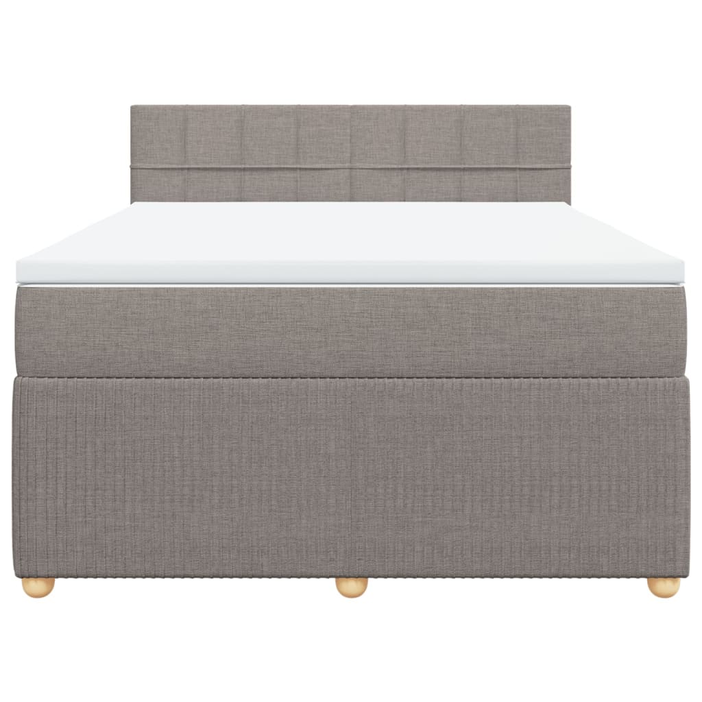 Boxspring met matras stof taupe 140x200 cm
