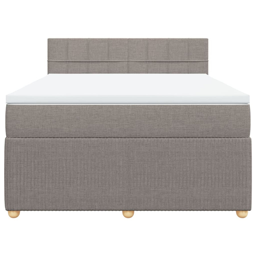 Boxspring met matras stof taupe 140x200 cm