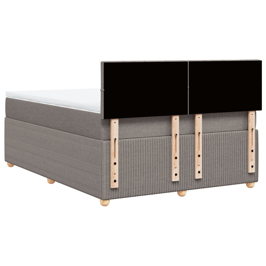 Boxspring met matras stof taupe 140x200 cm