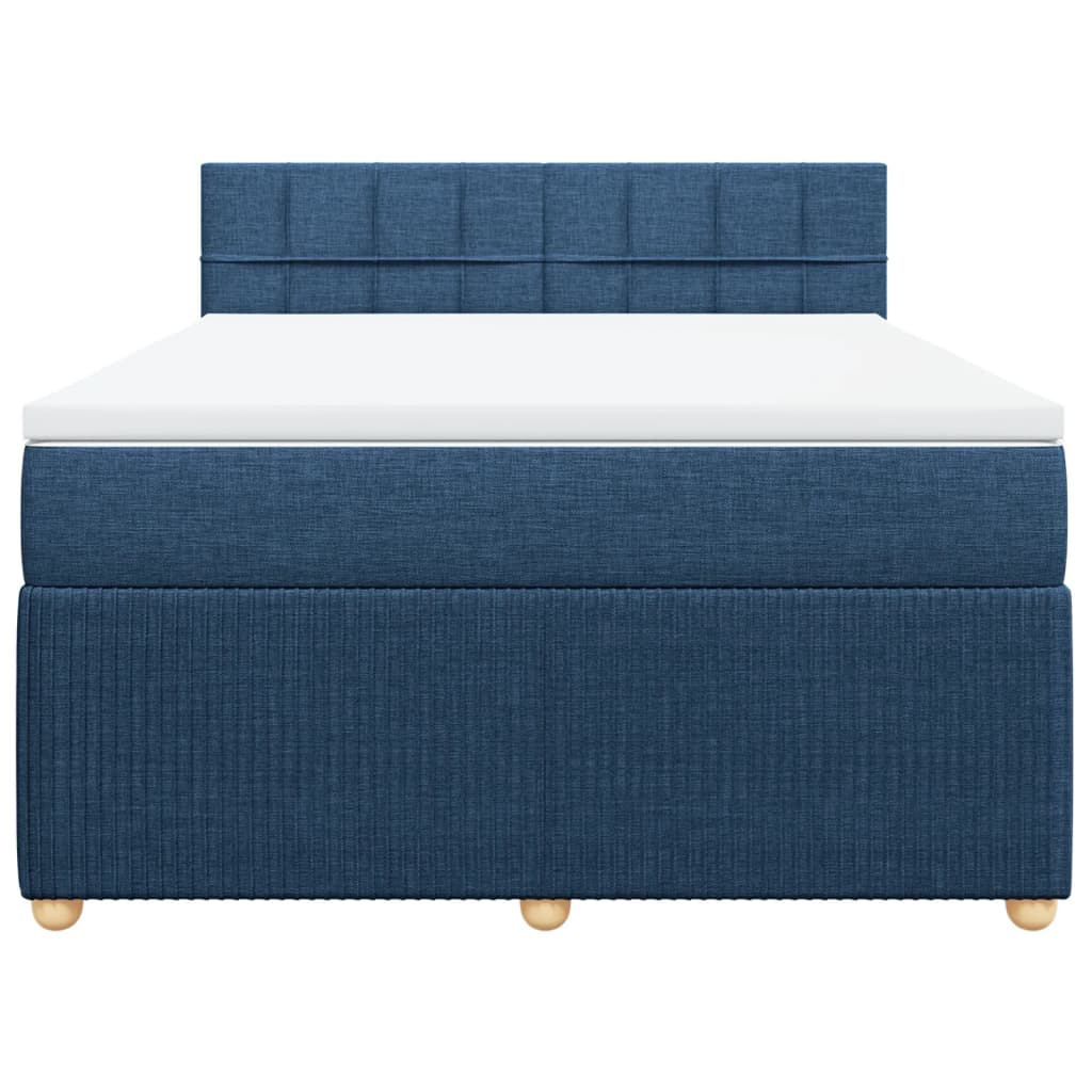 Boxspring met matras stof blauw 140x200 cm