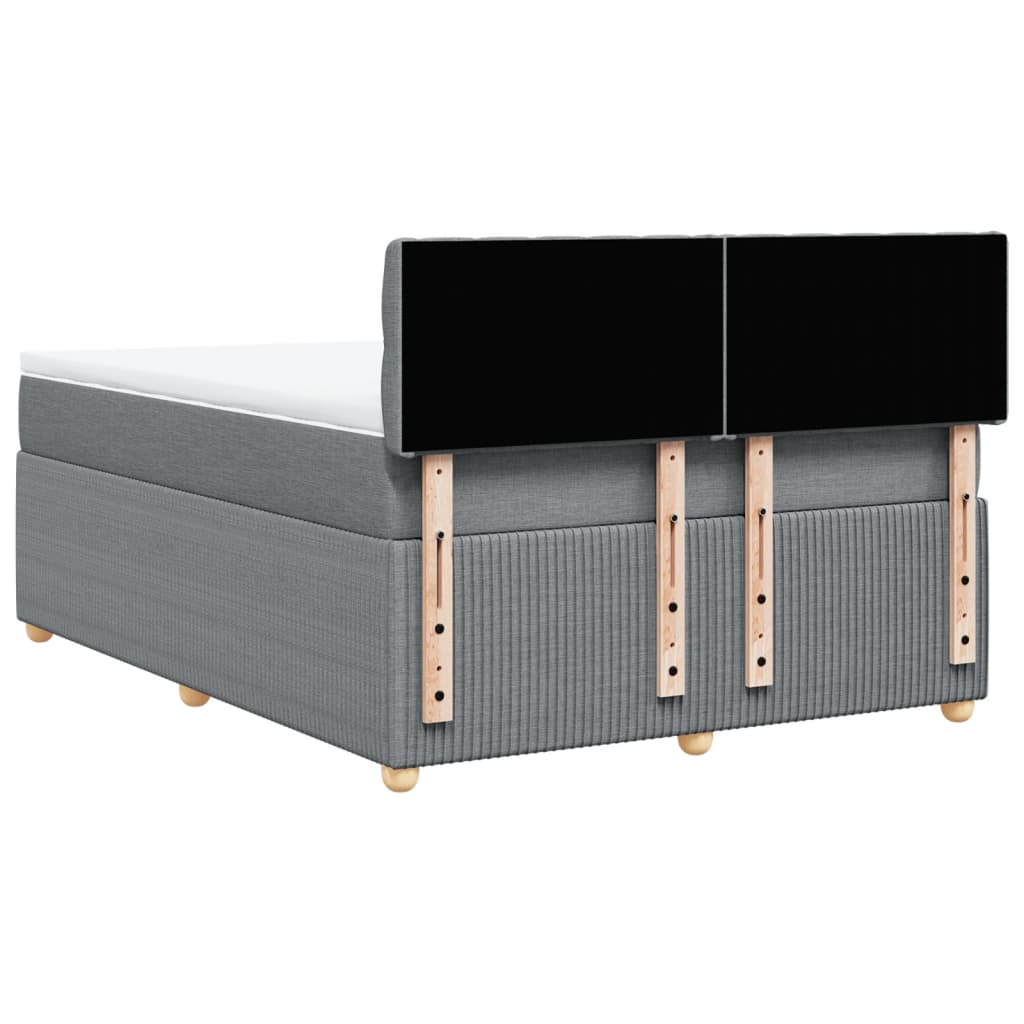 Boxspring met matras stof lichtgrijs 140x200 cm