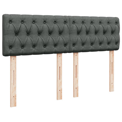Boxspring met matras stof donkergrijs 140x200 cm