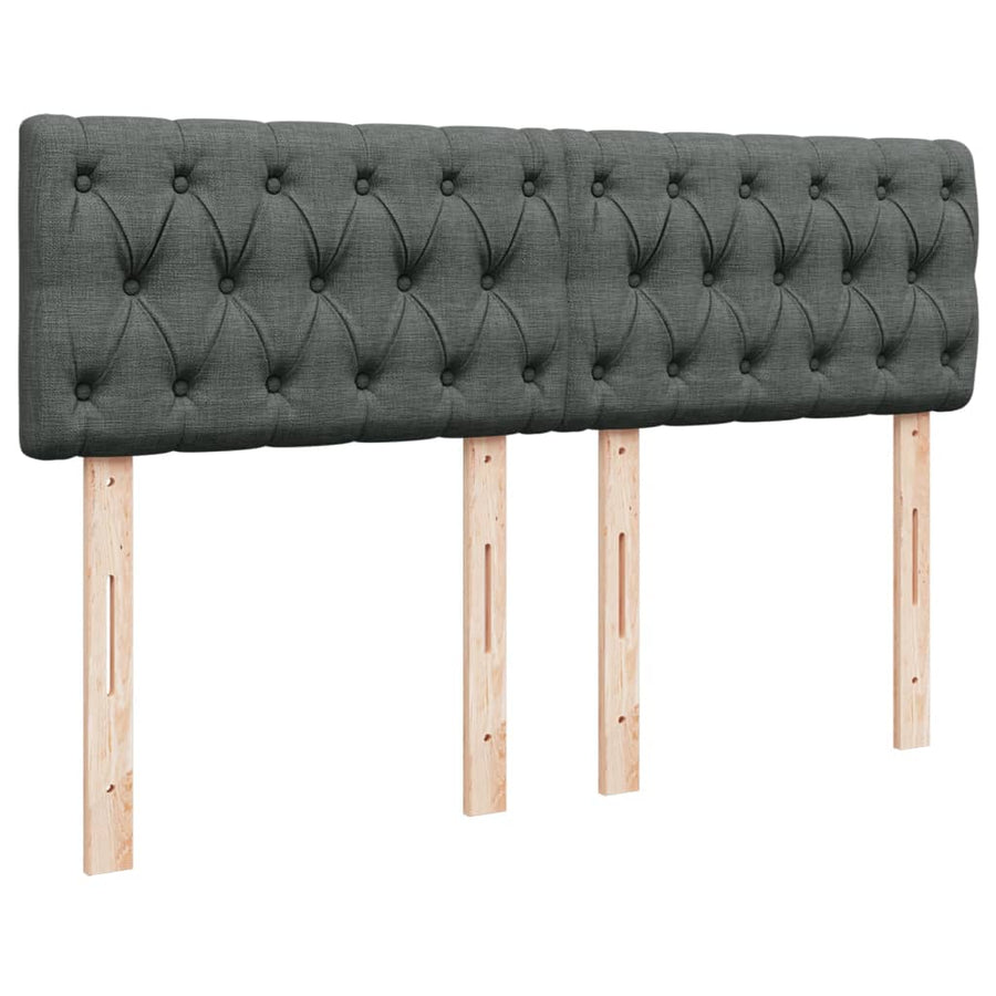 Boxspring met matras stof donkergrijs 140x200 cm
