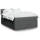 Boxspring met matras 140x200 cm donkergrijs