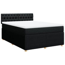Boxspring met matras stof zwart 140x200 cm